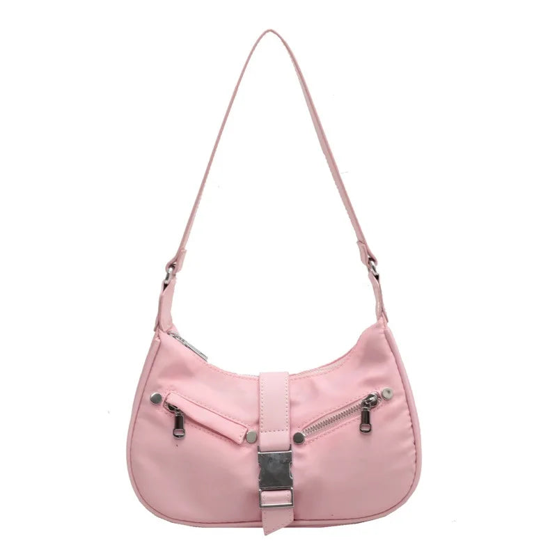 Women's Nylon Shoulder Bag Red Messenger Bag