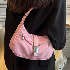 Women's Nylon Shoulder Bag Red Messenger Bag
