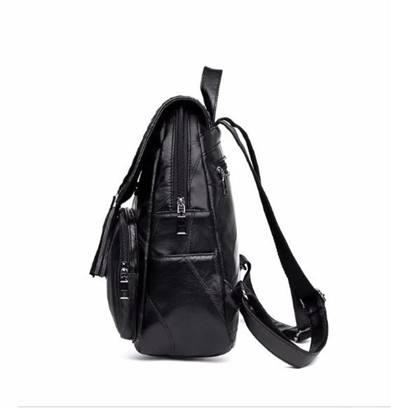 Women's PU Leather Backpack School Bag Waterproof Travel Multi-function Shoulder