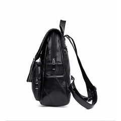 Women's PU Leather Backpack School Bag Waterproof Travel Multi-function Shoulder