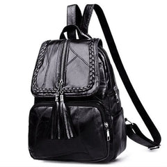 Women's PU Leather Backpack School Bag Waterproof Travel Multi-function Shoulder