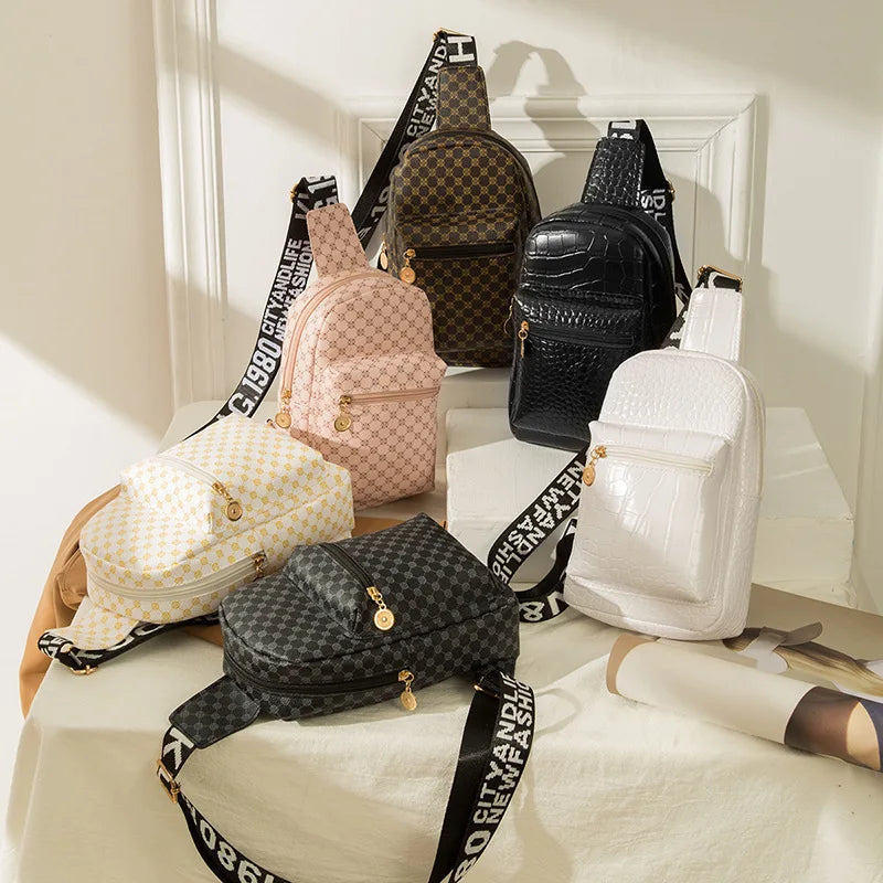 Women's Printed Chest Bag Waist Bag Messenger Shoulder Handbag