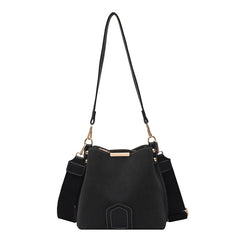 Vintage Leather Bucket Bag Crossbody Handbag