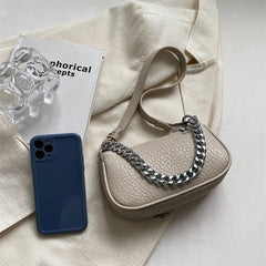 Mini Shoulder Bag Chain Handbag Solid Leather Ladies Bag