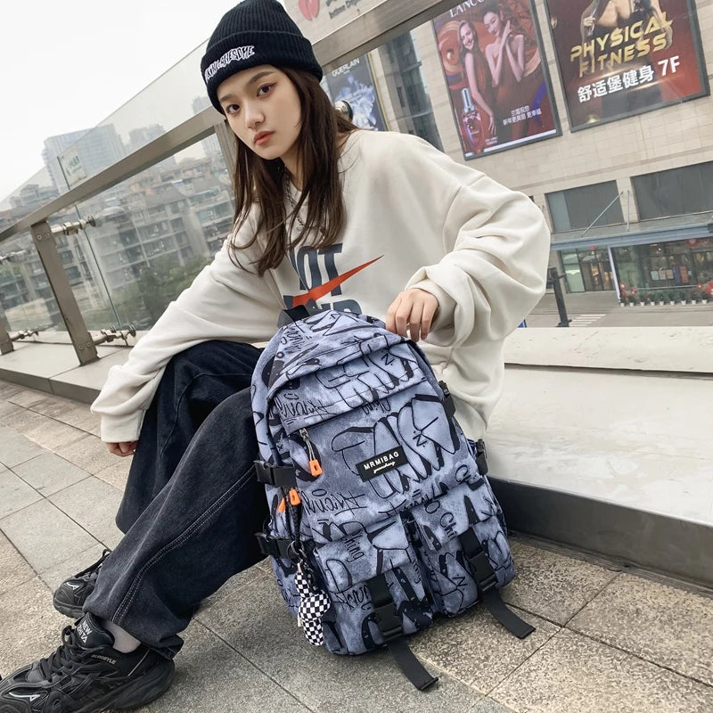 Geometric Travel Backpack Waterproof Schoolbag