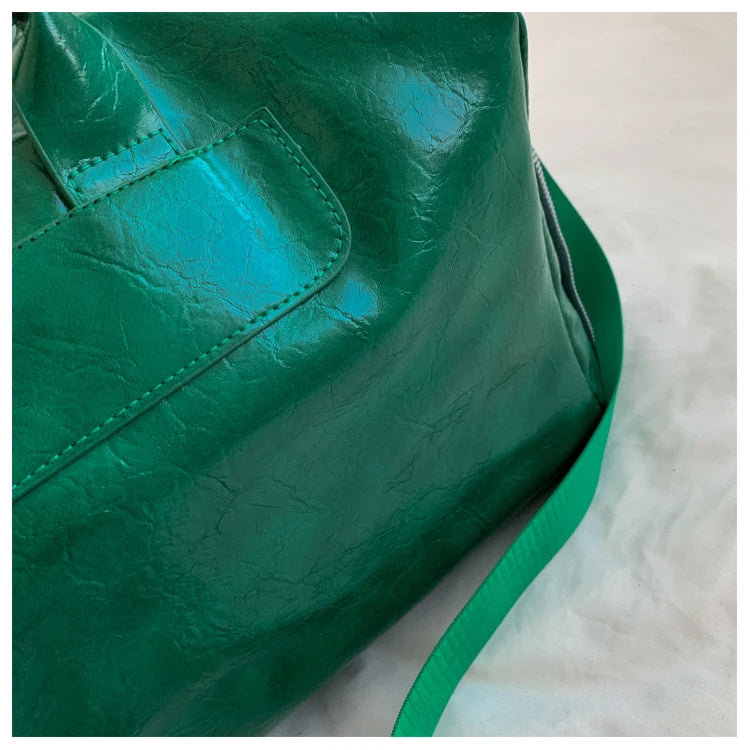 Waterproof Large Capacity Leather Travel Tote Bag