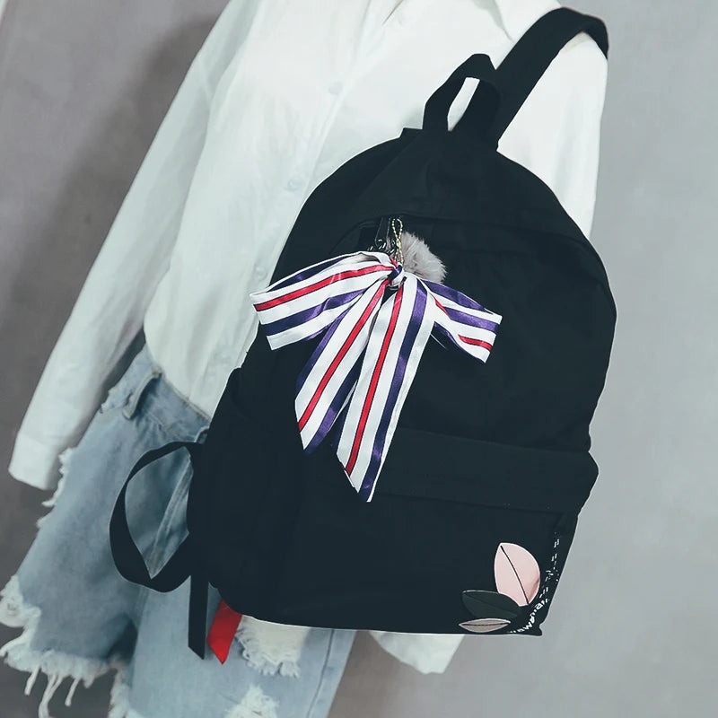 Canvas Backpack for Teenage Girls 15.6-inch Laptop School Bag