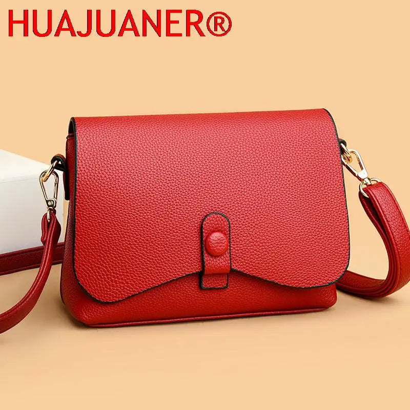 Soft PU Shoulder Bag Women's High Capacity Messenger Bag