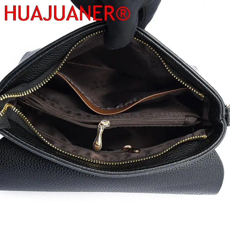 Soft PU Shoulder Bag Women's High Capacity Messenger Bag