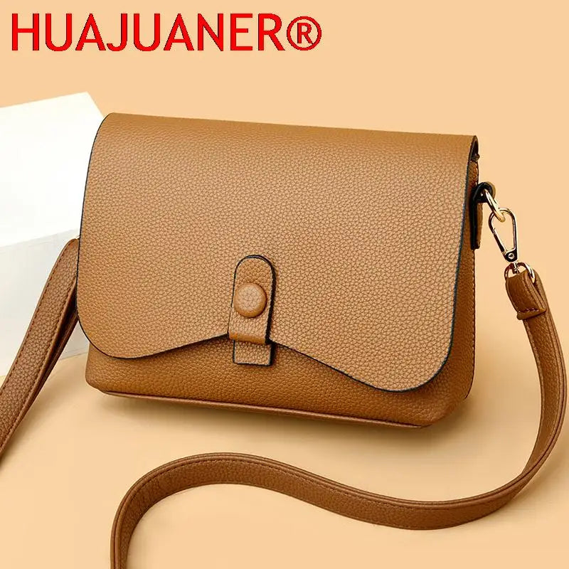 Soft PU Shoulder Bag Women's High Capacity Messenger Bag