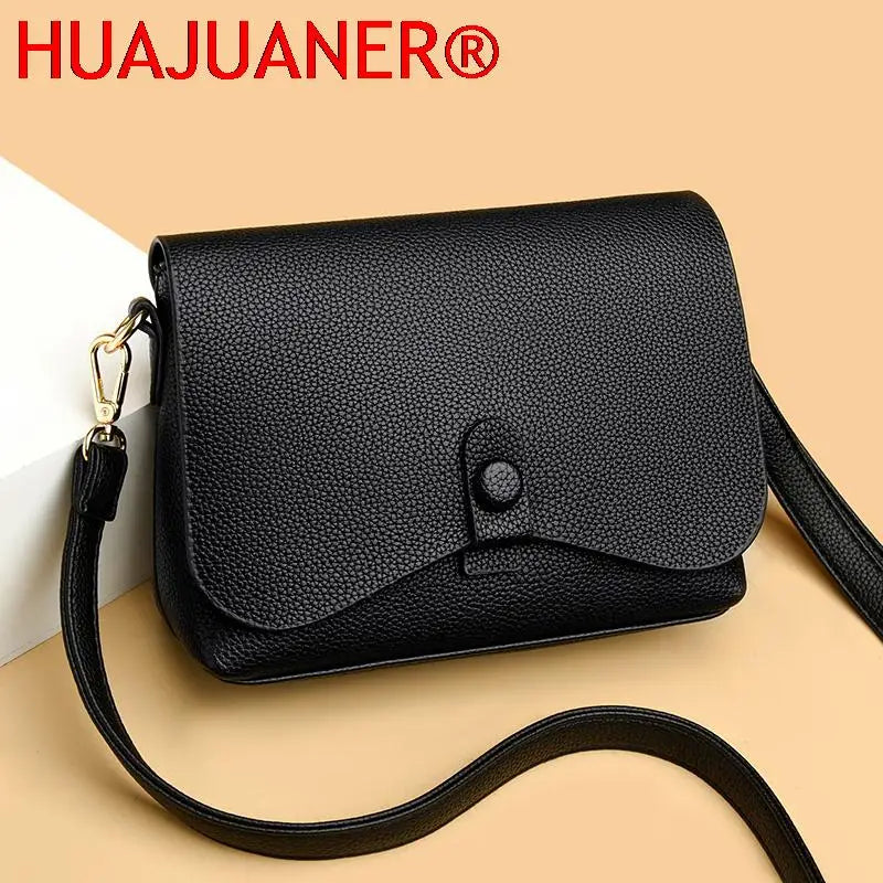 Soft PU Shoulder Bag Women's High Capacity Messenger Bag