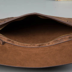 Vintage Leather Handbag Casual Men's bag Solid Portable File Tote
