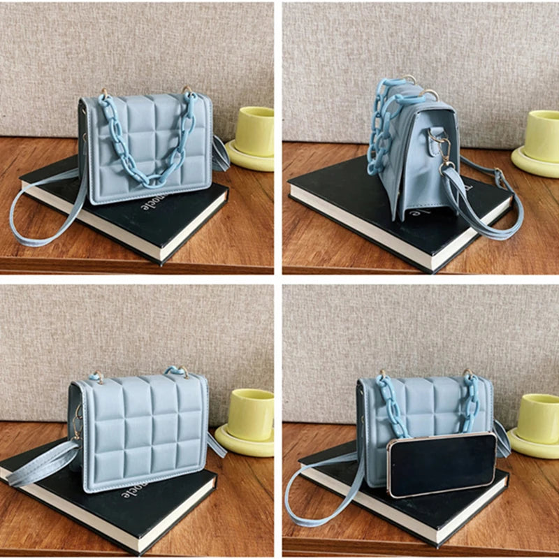 Embossed Flap Crossbody Bag Women's Mini Handbag Purse