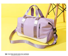 Women's Portable Travel Bag Wet Dry Separation Large Capacity Yoga Fitness Bag