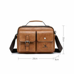 Vintage Leather Men Messenger Bag Large Capacity Crossbody Bag