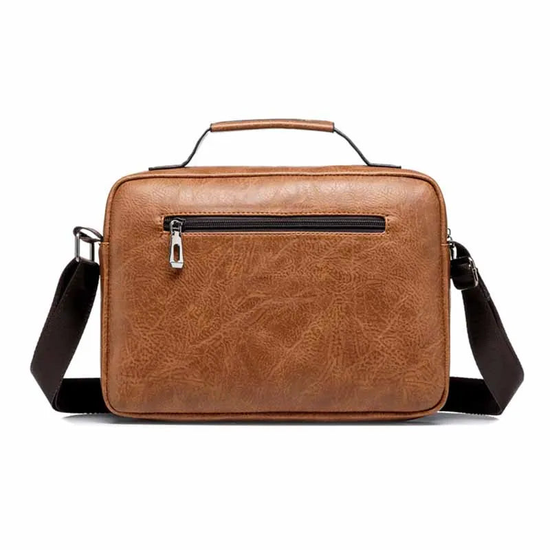 Vintage Leather Men Messenger Bag Large Capacity Crossbody Bag
