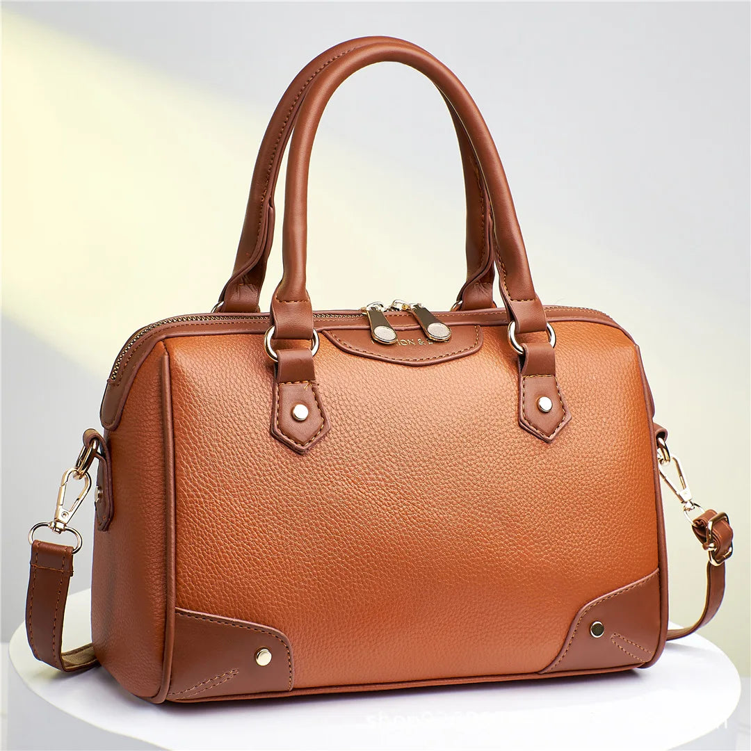 Vintage Floral Printing Bee Chain Shoulder Bags Leather Woman Famous Handbag
