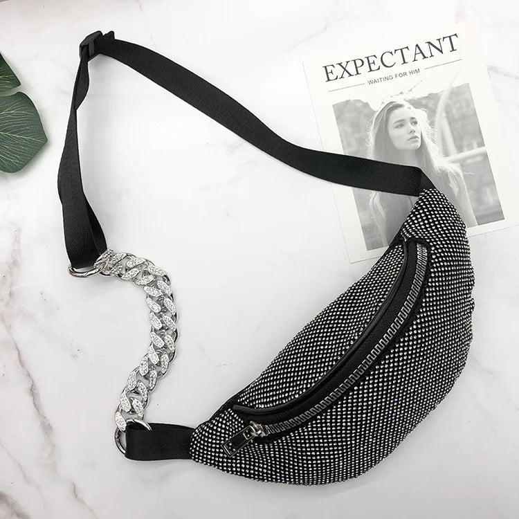 Full Diamond Waist Bag Women's Messenger Bag Rhinestone