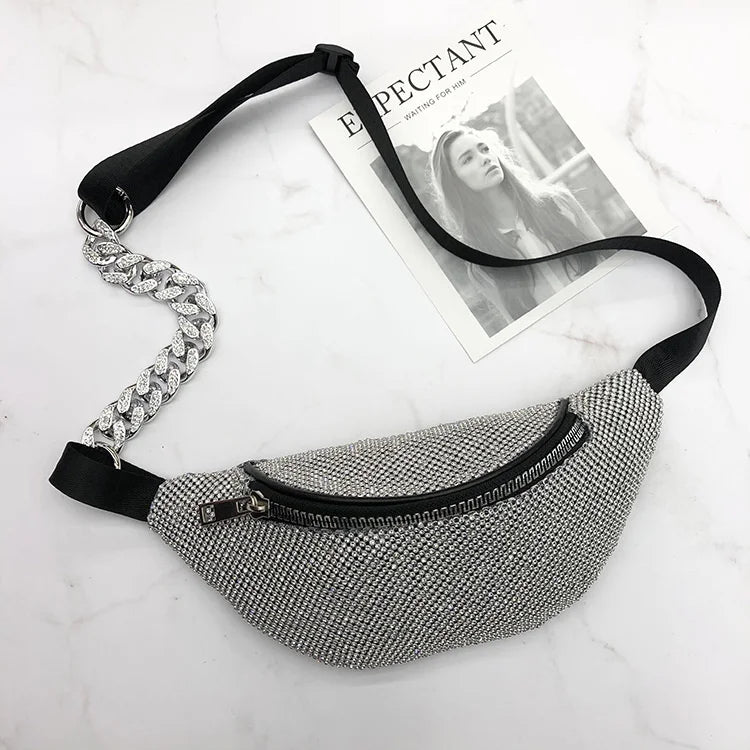 Full Diamond Waist Bag Women's Messenger Bag Rhinestone