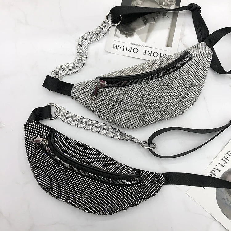 Full Diamond Waist Bag Women's Messenger Bag Rhinestone