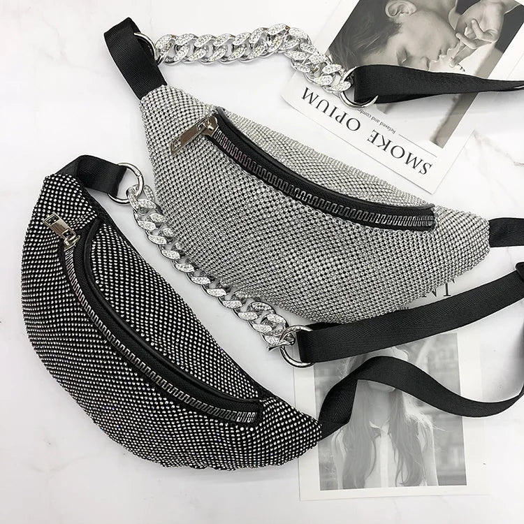 Full Diamond Waist Bag Women's Messenger Bag Rhinestone