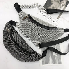 Full Diamond Waist Bag Women's Messenger Bag Rhinestone