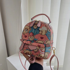 Jacquard Canvas Casual Backpack Women Bag
