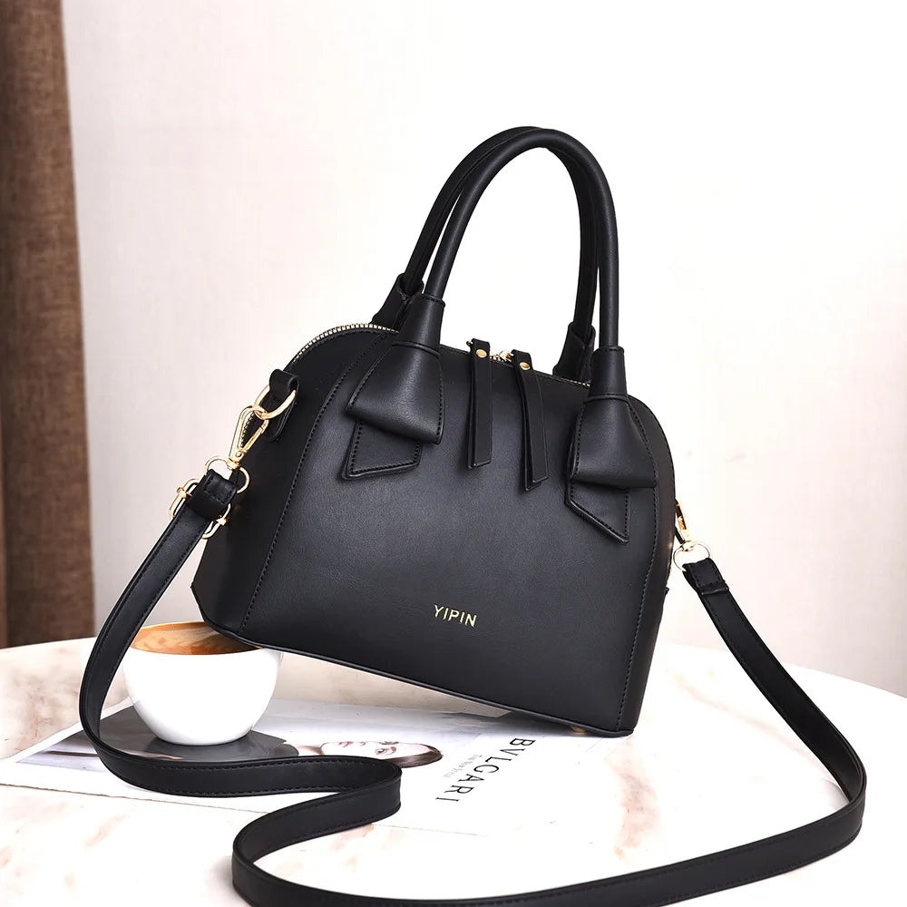Small PU Leather Shoulder Bag for Women Diagonal Zipper Shell Bag