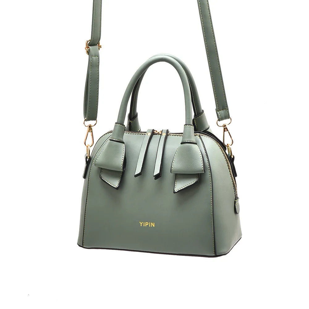 Small PU Leather Shoulder Bag for Women Diagonal Zipper Shell Bag