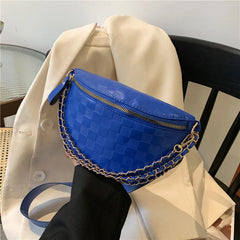 Plaid Chest Bag for Women Street Style Messenger Waist Bag