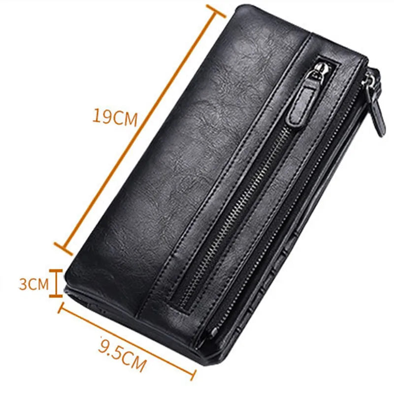 Men's Long Zipper Soft Wallet