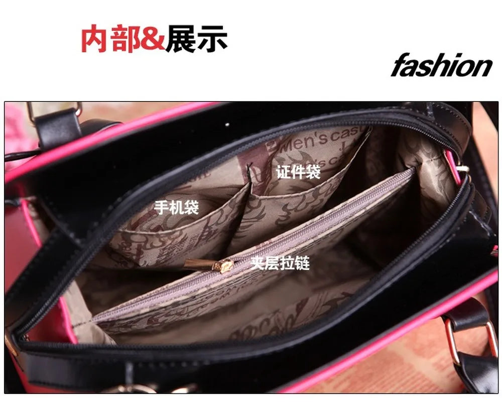 Women's PU Leather Bow Handbag Solid Color One Shoulder Bag