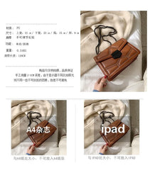 Women's PU Leather Chain Shoulder Bag Casual Messenger Small Square Bag