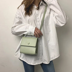 Women's PU Leather Shoulder Bag Mini Messenger Wild Small Square Bag