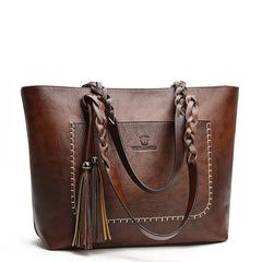 Women's Tassel Bag Large Capacity Shoulder Bag Retro Style