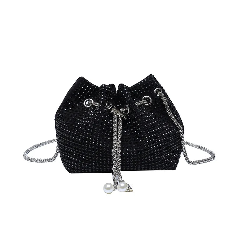 Women's Diamond Bucket Mini Bag Ins Chain Messenger Bag
