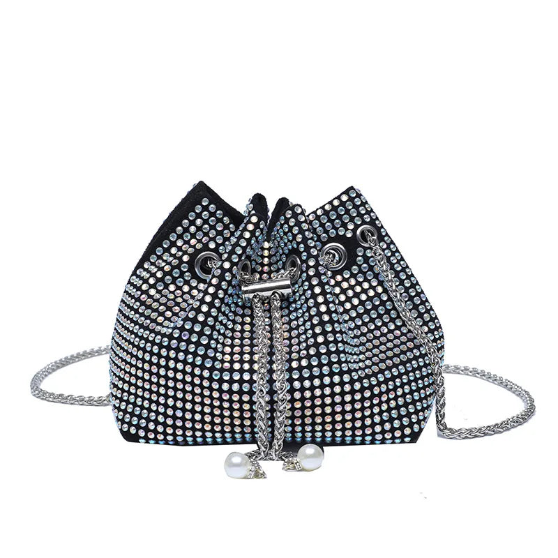 Women's Diamond Bucket Mini Bag Ins Chain Messenger Bag