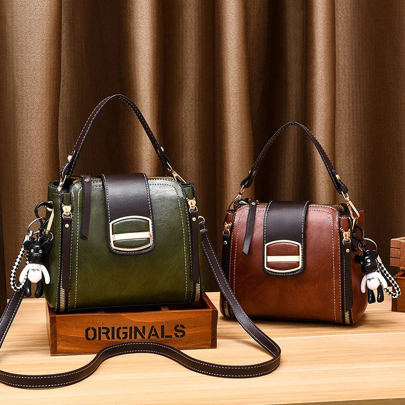 Vintage Leather Shoulder Bag Daily Casual Crossbody Purse