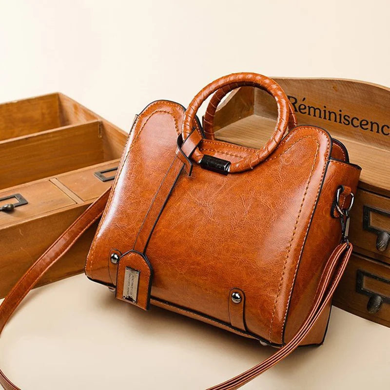 Vintage PU Leather Shoulder Hand Bag Ladies Casual Crossbody Purses