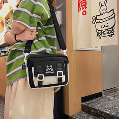 Embroidered Women's Small Phone Bag Japanese College Style Messenger Bag