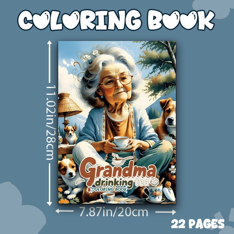Whimsical Grandma & Dog Adult Coloring Book - Perfect Christmas Gift