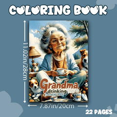 Whimsical Grandma & Dog Adult Coloring Book - Perfect Christmas Gift