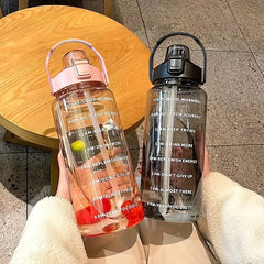 64oz Inspirational Water Bottle with Straw for Home Office Fitness