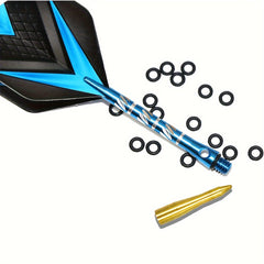 50pcs Dart Shaft & Steel Rings Non Slip Dart Rings - Plastic & Metal Shafts