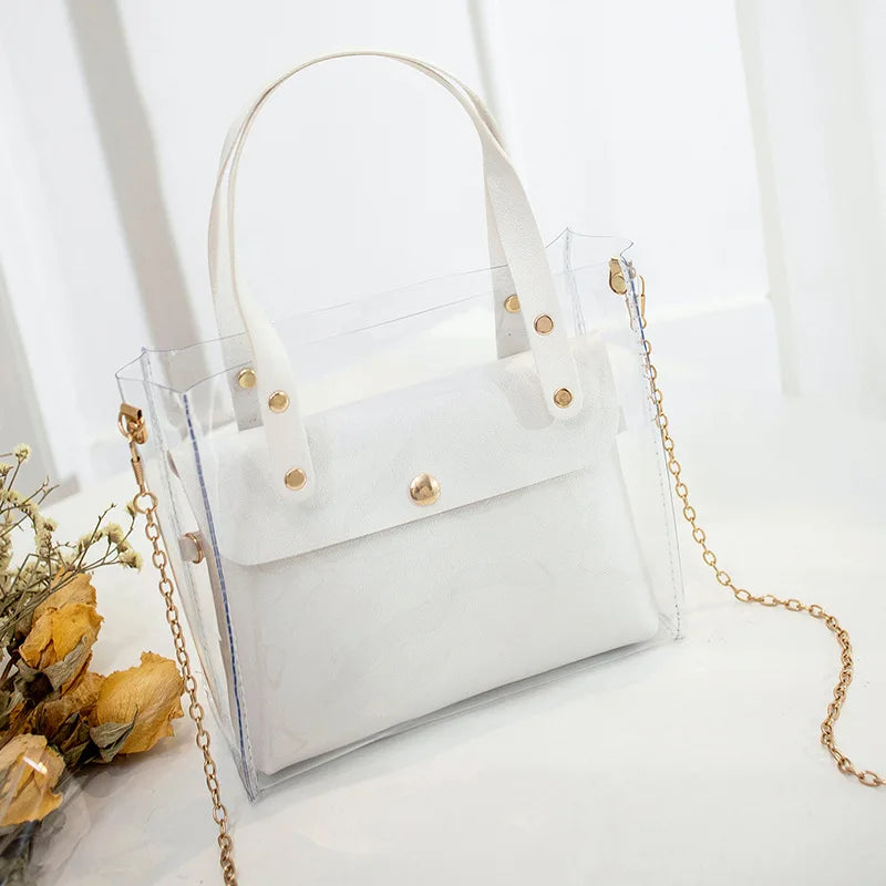 2022 PVC Jelly Bag Women Mini Transparent Shoulder Handbag