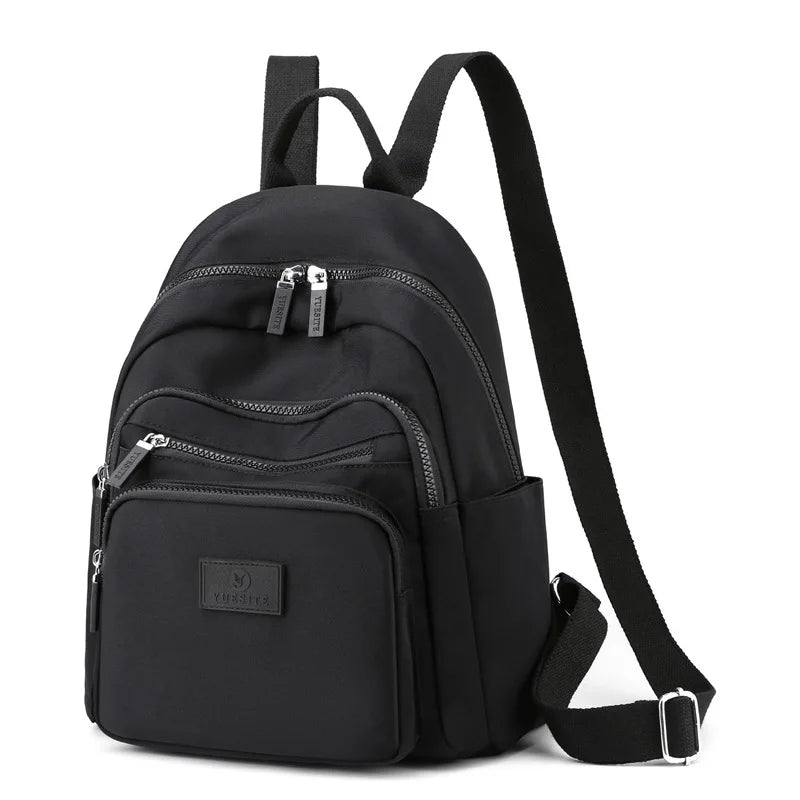 2022 Dark Green Women's Backpack Waterproof Nylon Student School Bag