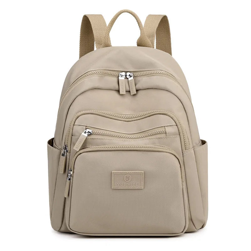 2022 Dark Green Women's Backpack Waterproof Nylon Student School Bag