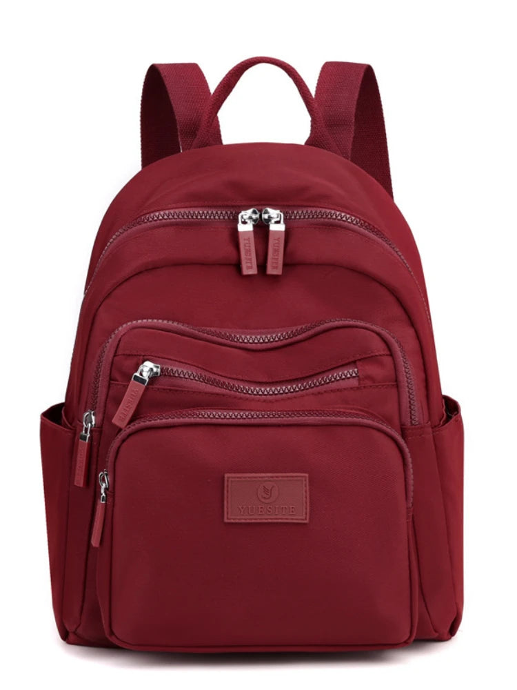 2022 Dark Green Women's Backpack Waterproof Nylon Student School Bag
