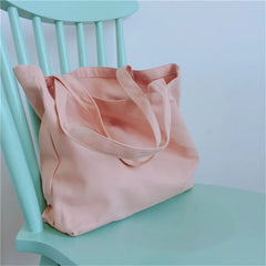 2022 Women Canvas Shopping Bag Casual Shoulder Handbag Eco-Friendly Grocery Tote