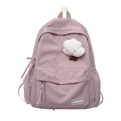 Waterproof Nylon Women School backpack Large Solid Girls Travel Bag College Sho